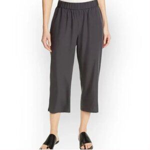 Eileen Fisher | Pull On Tencel Cropped Pants in Charcoal Gray | Size Medium
